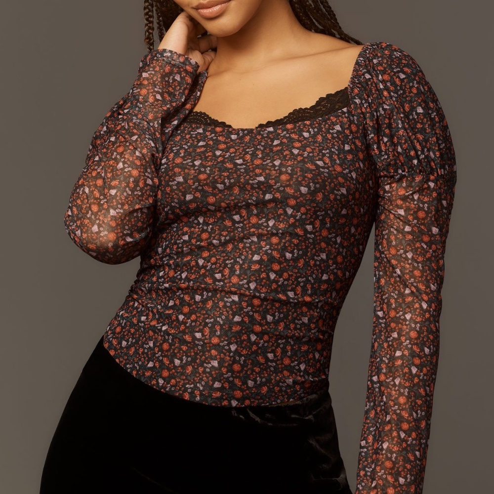 NWT Anthropologie Mesh Blouse